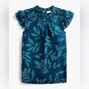 J. Crew Flutter Sleeve Top in Green size Small. New with tag